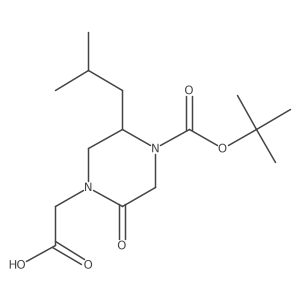(R)-4-Carboxymethyl-2-isobutyl-5-oxo-piperazine-1-carboxylic acid tert-butyl ester Structure