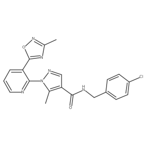 N~4~-(4-chlorobenzyl)-5-methyl-1-[3-(3-methyl-1,2,4-oxadiazol-5-yl)-2-pyridyl]-1H-pyrazole-4-carboxamide Structure