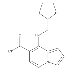 4-((Tetrahydrofuran-2-yl)methylamino)pyrrolo[1,2-b]pyridazine-3-carboxamide Structure