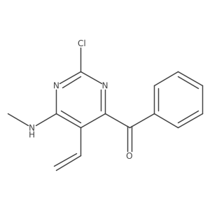 (2-Chloro-6-(methylamino)-5-vinylpyrimidin-4-yl)(phenyl)methanone Structure