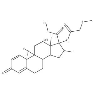 Pregna-1,4-diene-3,20-dione, 21-chloro-9-fluoro-11-hydroxy-16-methyl-17-[[(methylthio)acetyl]oxy]-, (11I(2),16I+/-)- Structure