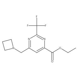 Ethyl 6-(azetidin-1-ylmethyl)-2-(trifluoromethyl)pyrimidine-4-carboxylate结构式