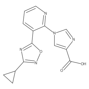 1-[3-(3-cyclopropyl-1,2,4-oxadiazol-5-yl)pyridin-2-yl]-1H-imidazole-4-carboxylic acid结构式