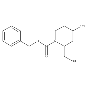 rac-benzyl (2R,4S)-4-hydroxy-2-(hydroxymethyl)piperidine-1-carboxylate结构式
