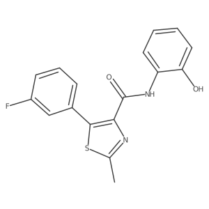 5-(3-fluorophenyl)-N-(2-hydroxyphenyl)-2-methyl-1,3-thiazole-4-carboxamide结构式