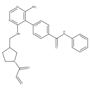4-(4-(((1-acryloylpyrrolidin-3-yl)methyl)amino)-6-aminopyrimidin-5-yl)-N-phenylbenzamide结构式