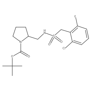tert-Butyl 2-(((2-chloro-6-fluorophenyl)methylsulfonamido)methyl)pyrrolidine-1-carboxylate Structure