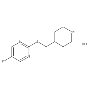 5-Fluoro-2-((piperidin-4-ylmethyl)thio)pyrimidine hydrochloride Structure