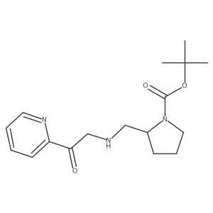tert-Butyl 2-(((2-oxo-2-(pyridin-2-yl)ethyl)amino)methyl)pyrrolidine-1-carboxylate Structure