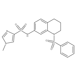 1-methyl-N-(1-(phenylsulfonyl)-1,2,3,4-tetrahydroquinolin-7-yl)-1H-imidazole-4-sulfonamide结构式