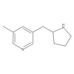 3-Methyl-5-[(pyrrolidin-2-yl)methyl]pyridine结构式