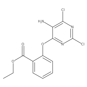 2-[(5-Amino-2,6-dichloro-4-pyrimidinyl)oxy]benzoic acid ethyl ester结构式