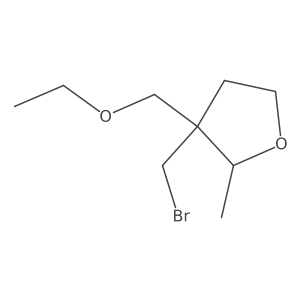 3-(Bromomethyl)-3-(ethoxymethyl)-2-methyloxolane结构式