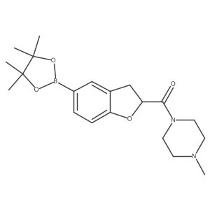 1-Methyl-4-{[5-(4,4,5,5-tetramethyl-1,3,2-dioxaborolan-2-yl)-2,3-dihydro-1-benzofuran-2-yl]carbonyl}piperazine Structure