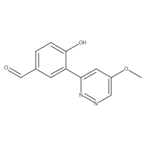 4-Hydroxy-3-(5-methoxy-3-pyridazinyl)benzaldehyde Structure