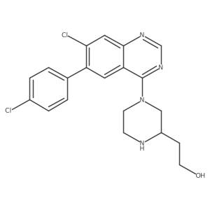 4-[7-Chloro-6-(4-chlorophenyl)-4-quinazolinyl]-2-piperazineethanol结构式