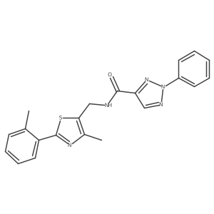 N-((4-methyl-2-(o-tolyl)thiazol-5-yl)methyl)-2-phenyl-2H-1,2,3-triazole-4-carboxamide结构式