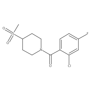 (2-Chloro-4-fluorophenyl)(4-(methylsulfonyl)piperidin-1-yl)methanone结构式