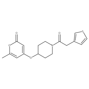 6-methyl-4-((1-(2-(thiophen-3-yl)acetyl)piperidin-4-yl)oxy)-2H-pyran-2-one Structure
