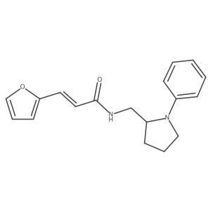 (E)-3-(furan-2-yl)-N-((1-phenylpyrrolidin-2-yl)methyl)acrylamide结构式