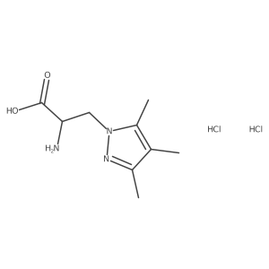2-amino-3-(trimethyl-1H-pyrazol-1-yl)propanoic acid dihydrochloride结构式