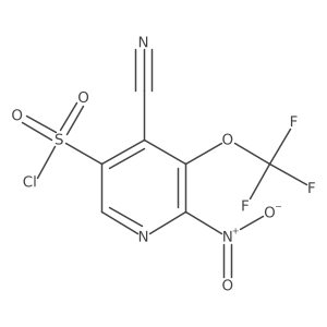 4-Cyano-2-nitro-3-(trifluoromethoxy)pyridine-5-sulfonyl chloride结构式