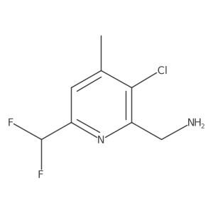 2-(Aminomethyl)-3-chloro-6-(difluoromethyl)-4-methylpyridine Structure