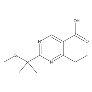 4-Ethyl-2-[2-(methylsulfanyl)propan-2-yl]pyrimidine-5-carboxylic acid Structure