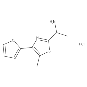 1-[4-(Furan-2-yl)-5-methyl-1,3-thiazol-2-yl]ethan-1-amine hydrochloride Structure