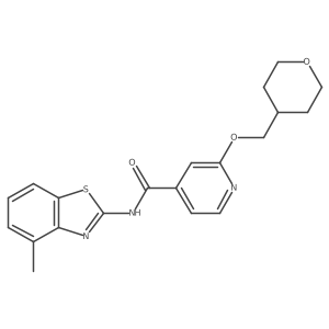 N-(4-methylbenzo[d]thiazol-2-yl)-2-((tetrahydro-2H-pyran-4-yl)methoxy)isonicotinamide结构式