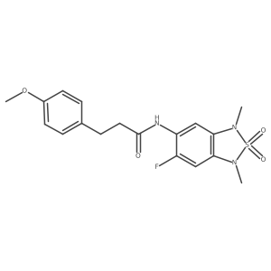 N-(6-fluoro-1,3-dimethyl-2,2-dioxido-1,3-dihydrobenzo[c][1,2,5]thiadiazol-5-yl)-3-(4-methoxyphenyl)propanamide Structure