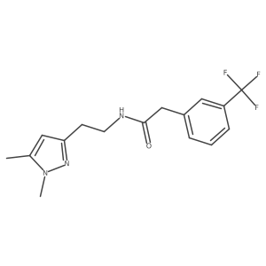 N-(2-(1,5-dimethyl-1H-pyrazol-3-yl)ethyl)-2-(3-(trifluoromethyl)phenyl)acetamide结构式