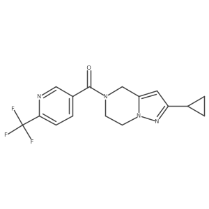 (2-cyclopropyl-6,7-dihydropyrazolo[1,5-a]pyrazin-5(4H)-yl)(6-(trifluoromethyl)pyridin-3-yl)methanone结构式