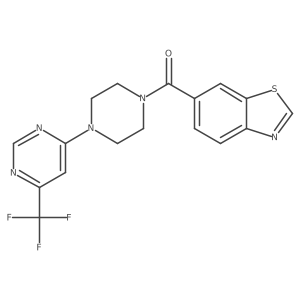 Benzo[d]thiazol-6-yl(4-(6-(trifluoromethyl)pyrimidin-4-yl)piperazin-1-yl)methanone Structure