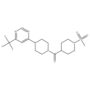 (1-(Methylsulfonyl)piperidin-4-yl)(4-(6-(trifluoromethyl)pyrimidin-4-yl)piperazin-1-yl)methanone结构式