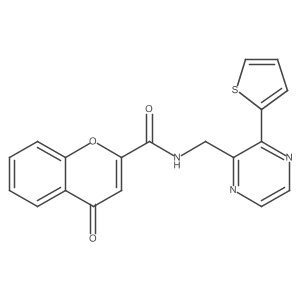 4-oxo-N-((3-(thiophen-2-yl)pyrazin-2-yl)methyl)-4H-chromene-2-carboxamide Structure