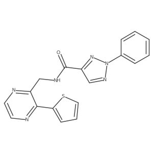 2-phenyl-N-((3-(thiophen-2-yl)pyrazin-2-yl)methyl)-2H-1,2,3-triazole-4-carboxamide Structure