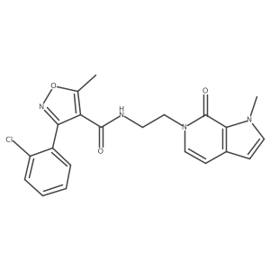 3-(2-chlorophenyl)-5-methyl-N-(2-{1-methyl-7-oxo-1H,6H,7H-pyrrolo[2,3-c]pyridin-6-yl}ethyl)-1,2-oxazole-4-carboxamide结构式