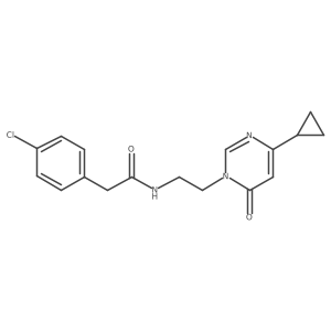 2-(4-chlorophenyl)-N-(2-(4-cyclopropyl-6-oxopyrimidin-1(6H)-yl)ethyl)acetamide结构式