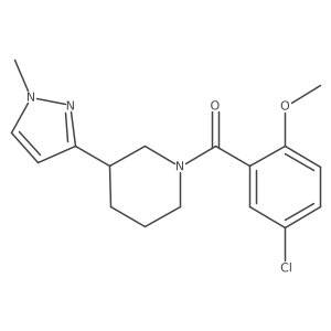 (5-chloro-2-methoxyphenyl)(3-(1-methyl-1H-pyrazol-3-yl)piperidin-1-yl)methanone Structure