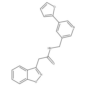 2-(benzo[d]isoxazol-3-yl)-N-((5-(furan-2-yl)pyridin-3-yl)methyl)acetamide结构式