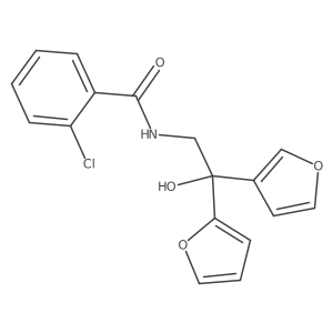 2-chloro-N-[2-(furan-2-yl)-2-(furan-3-yl)-2-hydroxyethyl]benzamide Structure