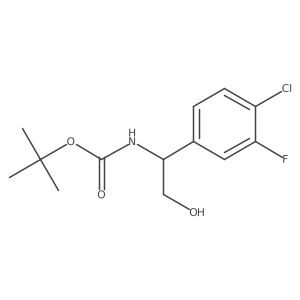 tert-butyl N-[1-(4-chloro-3-fluorophenyl)-2-hydroxyethyl]carbamate结构式