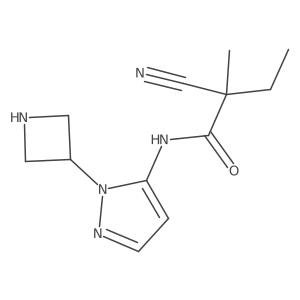 N-[1-(azetidin-3-yl)-1H-pyrazol-5-yl]-2-cyano-2-methylbutanamide结构式