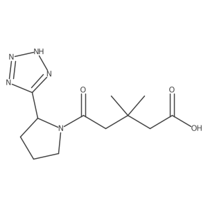3,3-dimethyl-5-oxo-5-[2-(1H-1,2,3,4-tetrazol-5-yl)pyrrolidin-1-yl]pentanoic acid结构式