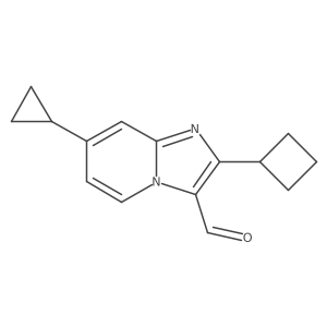2-Cyclobutyl-7-cyclopropylimidazo[1,2-a]pyridine-3-carbaldehyde结构式