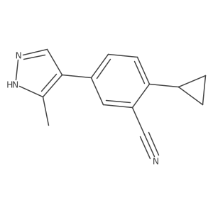 2-cyclopropyl-5-(3-methyl-1H-pyrazol-4-yl)benzonitrile结构式
