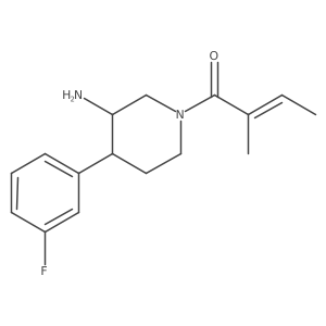 1-[3-Amino-4-(3-fluorophenyl)piperidin-1-yl]-2-methylbut-2-en-1-one结构式