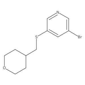 3-Bromo-5-{[(oxan-4-yl)methyl]sulfanyl}pyridine结构式
