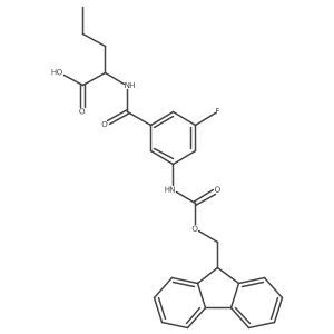 (2R)-2-{[3-({[(9H-fluoren-9-yl)methoxy]carbonyl}amino)-5-fluorophenyl]formamido}pentanoic acid Structure